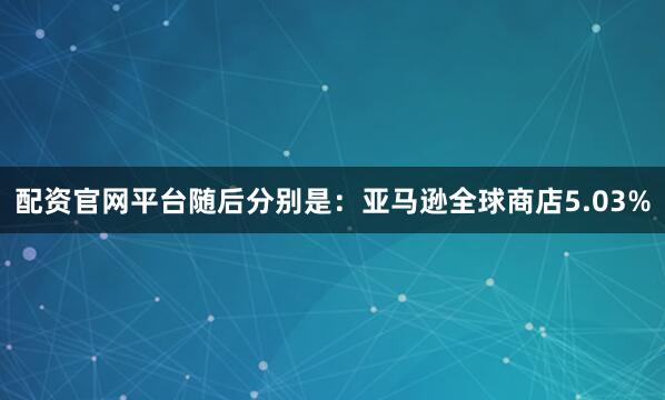 配资官网平台随后分别是：亚马逊全球商店5.03%